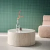 sweeek - Runder Couchtisch - Travertinlook Produktbild-Vorschau 2