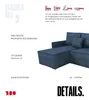 BroMARKT Ecksofa mit Schlaffunktion Atlantic Blau Cord Produktbild-Vorschau 4