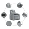 The Living Store Relaxsessel Elektrisch Hellgrau Stoff Produktbild-Vorschau 8