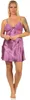 Damen Negligé Satin Nachtkleid Reizwäsche mit Spitze; Produktbild-Vorschau 1