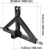 A black 3-point hitch adapter for a tractor, with dimensions indicated by text overlays. Náhľad obrázku produktu