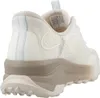 A rear view of a white Skechers slip-on sneaker with a tan sole. Produktbild-Vorschau