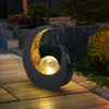 LED Mondsichel Solarleuchte mit Glaskugel Höhe 30,5 cm Produktbild-Vorschau 4