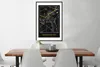 MuchoWow® Gerahmtes Poster Schwarz und Gold - Stadtplan - Produktbild-Vorschau 3