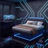 BEALIFE Polsterbett 140x200 cm mit USB-Ladung, LED-Licht & Produktbild-Vorschau 9