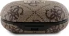 A close-up of a brown and beige patterned earphone charging case with the Guess logo. Produktbild-Vorschau