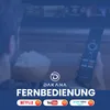 A person holding a remote control in front of a TV, with a bowl of popcorn. Produktbild-Vorschau