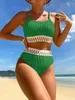 Push-Up-Bikini Damen-Bikini-Set gerippt hoch tailliert Produktbild-Vorschau 6