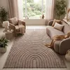 Tapiso Kurzflorteppich LINEA 3D Bogenmuster taupe Flur 160 Produktbild-Vorschau 1