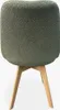 A single chair viewed from the back, with a textured green seat and light brown wooden legs. Anteprima dell’immagine prodotto