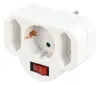 Steckdosenadapter, 2x Euro, 1x Schutzkontaktdose, mit Produktbild-Vorschau 5