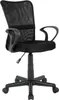 A black office chair with a mesh back and padded seat, shown from a three-quarter front view on a white background. Produktbild-Vorschau