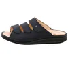 A single navy blue sandal is shown from the side against a white background. Produktbild-Vorschau