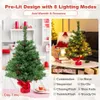COSTWAY 64 cm albero di Natale artificiale con luci, Anteprima dell’immagine prodotto 4