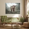MuchoWow® Poster Schottisches Hochlandrind - Wald - Nebel - Produktbild-Vorschau 3