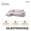 VENASI Ecksofa mit Schlaffunktion Luna L, Schwarz Cordstoff Produktbild-Vorschau 15