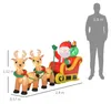 HOMCOM Aufblasbarer Weihnachtsmann mit Rentieren, 6 LEDs, Produktbild-Vorschau 3
