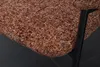 Close-up of a brown chenille chair seat with a black metal frame. Produktbild-Vorschau