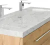 Badmöbel Marmor Carrara White YAMO 130 cm 2 Hahnlöcher Produktbild-Vorschau 5
