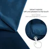 A close-up of blue velvet fabric and a detail of a hanging chair. Anteprima dell’immagine prodotto