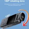 A close-up marketing image of a black and gray body camera with text overlays highlighting its features. Náhled obrázku produktu