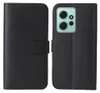 A black flip cover phone case is shown, open to reveal the phone inside. Produktbild-Vorschau