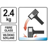 Yato YT-46270, Rückstoßfreier Hammer, Gummi, Glasfaser, Produktbild-Vorschau 7