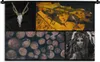 MuchoWow® Wandteppich Wandbehang Collage - Gold - Schwarz - Produktbild-Vorschau 1