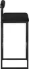 A side view of a black bar stool against a white background. Produktbild-Vorschau