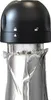 A close-up of a black bottle stopper with silver foil around the neck of a bottle. Anteprima dell’immagine prodotto