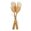 Salatbesteck Hände Bambus 2-tlg. Länge ca. 30 cm Holz Produktbild-Vorschau 1