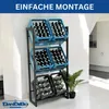A metal shelving unit holding several crates of bottled drinks, placed indoors against a white wall. Náhľad obrázku produktu