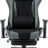Close-up view of the front of a black and gray gaming chair. Náhled obrázku produktu
