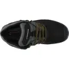A top-down view of a black work boot with yellow and black laces. Produktbild-Vorschau