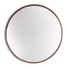 A round mirror with a rose gold metal frame, presented against a white background. Náhľad obrázku produktu