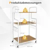 Stołek pod drukarkę COSTWAY na kółkach, 3-poziomowy stojak Podgląd zdjęcia produktu 3