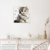 Wanduhr aus Glas mit Motiv Flauschige Katze- 30 x 30 cm - Produktbild-Vorschau 3
