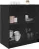 vidaXL Seitenschrank Schwarz Eichen-Optik 68 x 37 x 75,5 cm Produktbild-Vorschau 3