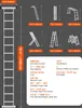 A diagram showing a multi-purpose ladder with various configurations and specifications. Voir les images du produit