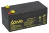 A black rechargeable sealed lead-acid battery with yellow and red terminals. Voir les images du produit