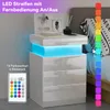 Intelligenter LED Nachttisch mit Ladestation,Weiß Front Produktbild-Vorschau 3