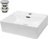 LuxeBath Waschbecken Aufsatzwaschbecken Eckig, 41,5x36x13 Produktbild-Vorschau 1