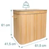 Relaxdays Wäschekorb mit Deckel, Bambus, 150 l, 3 Fächer, Produktbild-Vorschau 4