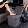 dibea úložná lavica z ľanu, štýlová stolička s výklopným Náhľad obrázku produktu 3