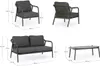 4er Set Sitzgruppe Miravet 148 x 81 x 73 cm Aluminium Produktbild-Vorschau 11