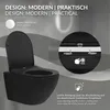 LuxeBath WC sospeso senza bordo, nero, lungo, a filo Anteprima dell’immagine prodotto 3
