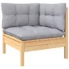 8-tlg. Garten-Lounge-Set mit Grauen Kissen Kiefer Produktbild-Vorschau 5