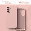 A pink phone case is shown from the back and inside, with text describing its materials. Produktbild-Vorschau