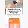 A person wearing a smartwatch, with a marketing graphic below detailing sleep monitoring features. Náhled obrázku produktu