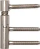 A close-up studio shot of a metal hinge with threaded screws. Produktbild-Vorschau